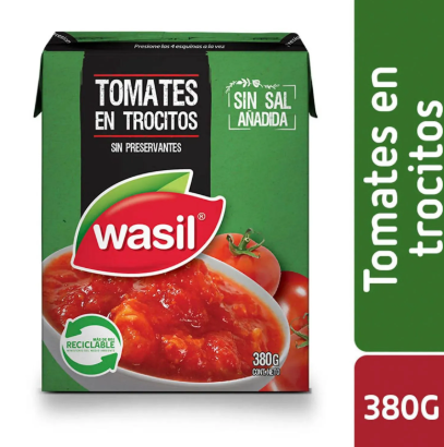 Tomate en trocitos Wasil 380 gramos